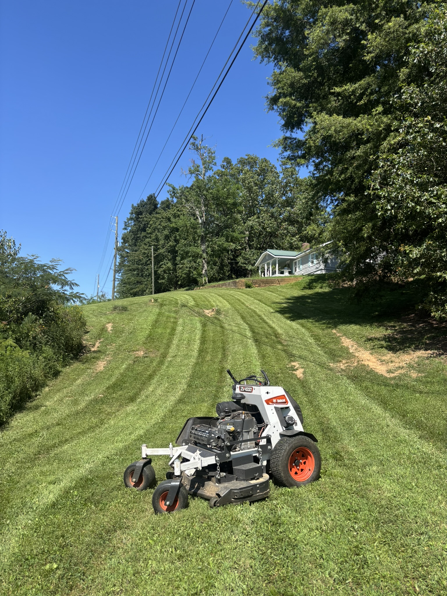 Perfectly striped summer lawn in North Georgia